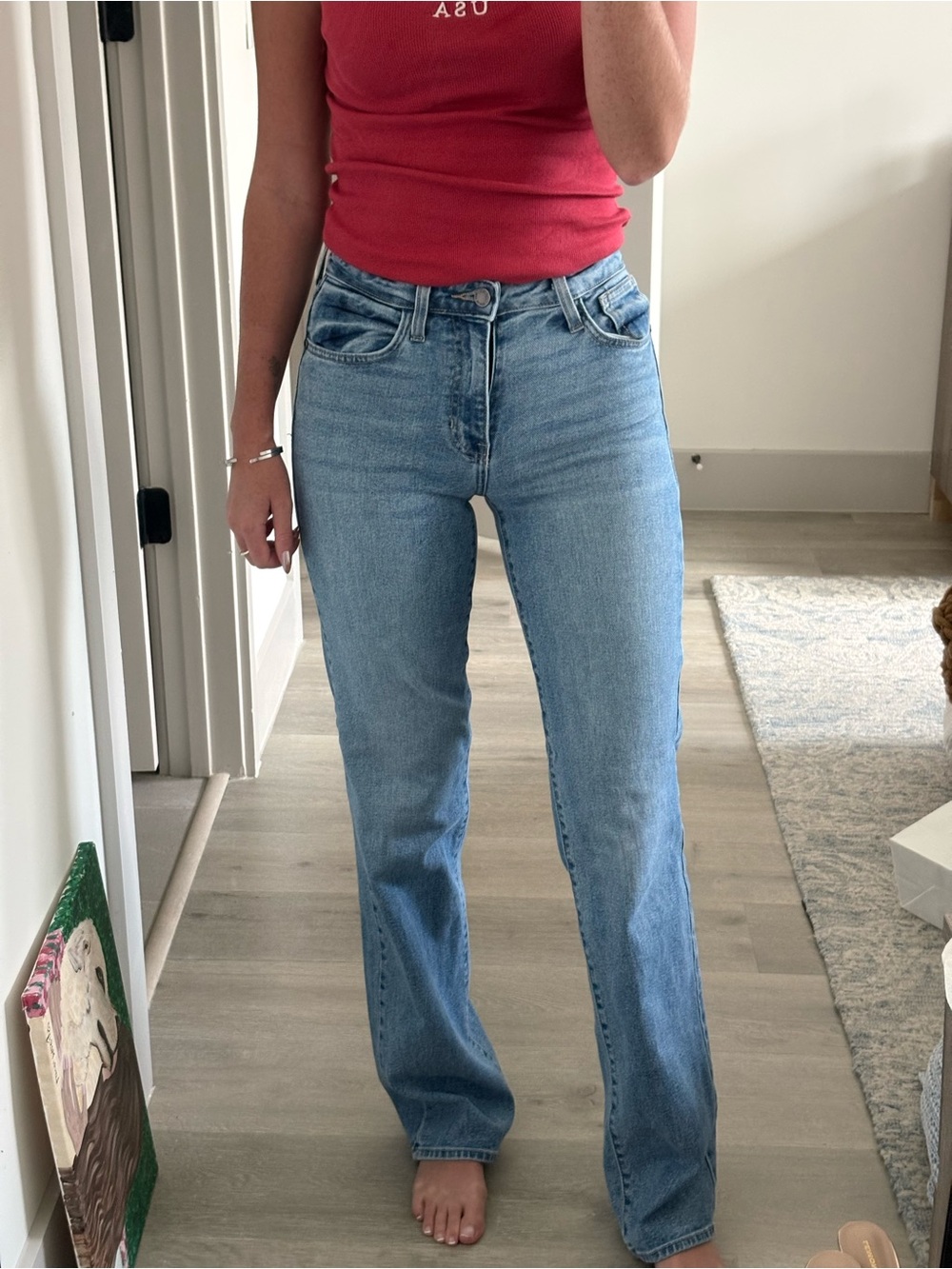 Just Black Denim Light Blue Straight Leg Jeans